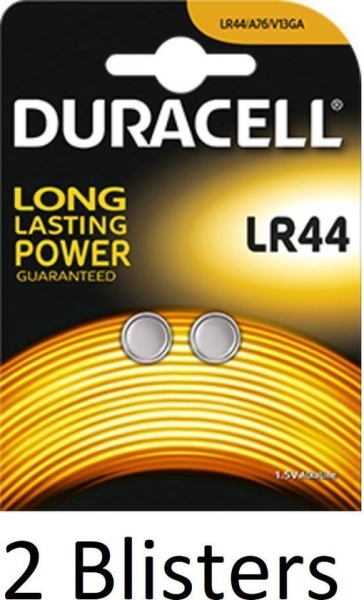KNOOPCEL DURACELL LR44 BLS2 (LR44DU)