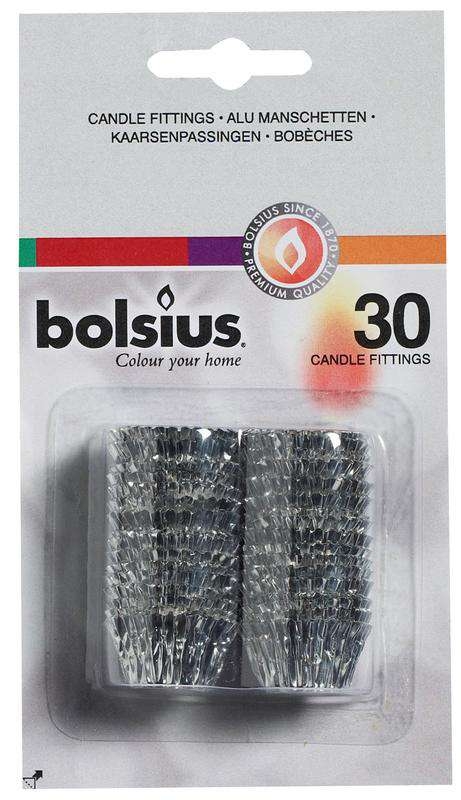 BOLSIUS KAARSENPASSINGEN BLISTER 30 STUKS ZILVER (103690054481)