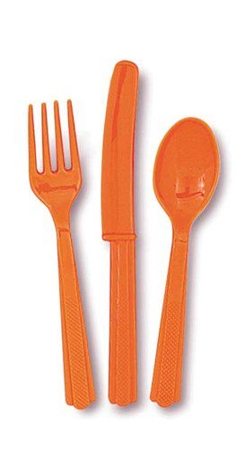 ASSORTED CUTLERY PUMPKIN ORANGE 18 PIECES ()