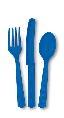 ASSORTED CUTLERY ROYAL BLUE 18 PIECES ()