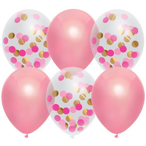 BALLONNENMIX PRINCESS-PINK 6 STUKS ()