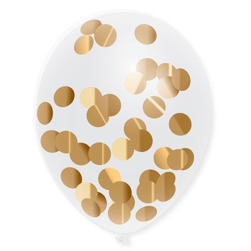 CONFETTI BALLONNEN GOUD 5 ST. ()