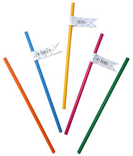 PAPIEREN RIETJES FESTIVE COLORS, 20 STUKS ()